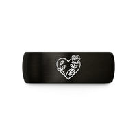 best birthday present ideas – black & rose gold tungsten vine heart rose wedding band