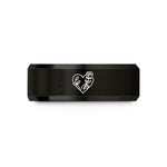 unique presents for mom – black tungsten vine heart rose wedding band