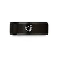 unique presents for mom – black tungsten vine heart rose wedding band