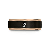 special presents for mothers – black & rose gold tungsten ballerina silhouette wedding band