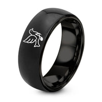 Gifts for Moms Birthdays – black tungsten dove music notes ring