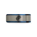 best presents for mothers – black & blue & grey tungsten polynesian sea turtle (honu) wedding band