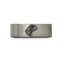 custom presents for women – silver tungsten polynesian sea turtle (honu) wedding band
