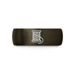 unique rings for women – gunmetal & black tungsten spool of thread wedding band