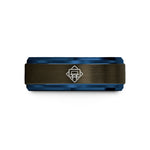 best presents for women – gunmetal & blue tungsten crystal oscillator wedding band
