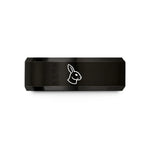 special presents for ladies – black & rose gold tungsten rabbit wedding band