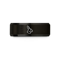 unique rings for her – black tungsten rabbit wedding band
