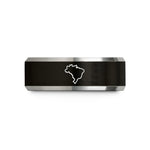 birthday presents for mom – black & gray tungsten brazil wedding band