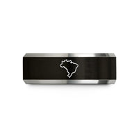 birthday presents for mom – black & gray tungsten brazil wedding band