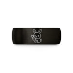 unique rings for women – black & gold tungsten bunny carrot wedding band
