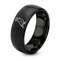 Gifts for Mothers Birthday – black tungsten canary halo ring