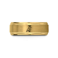 special birthday presents ideas – gold tungsten canary halo wedding band