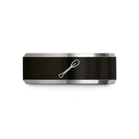 best presents for women – black & gray tungsten greenland paddle horizontal wedding band