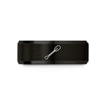 unique presents for her – black tungsten greenland paddle horizontal wedding band