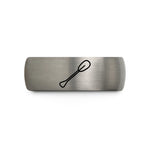 unique presents for her – gray tungsten greenland paddle horizontal wedding band
