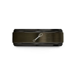 personalized presents for mom – gunmetal & black tungsten greenland paddle horizontal wedding band