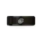 friendship ring for her – black tungsten flaming wheel wedding band