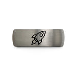 tungsten ring for him – black & blue & silver tungsten rocket wedding band