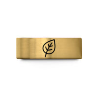 personalized rings for her – gold tungsten environmental leaf wedding band