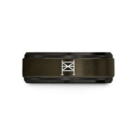 unique presents for her – gunmetal & black tungsten scaffold wedding band