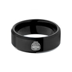 best presents for grandma – black tungsten stenograph machine wedding band