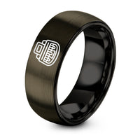 Gifts for New Grandmothers – gunmetal & black tungsten stenograph machine ring