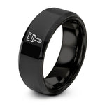 Gifts for New Mom – black tungsten acrylic brush ring
