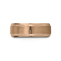 personalized jewelry for mom – rose gold tungsten champagne bottle wedding band