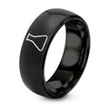 Erlenmeyer Flask – Tungsten Wedding Band, 8 mm, Black Comfort-Fit Unisex