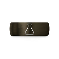 personalized presents for couples – gunmetal & black tungsten erlenmeyer flask wedding band