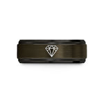 best presents for her – gunmetal & black tungsten faceted diamond pattern wedding band