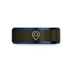 personalized presents for women – gunmetal & blue tungsten map pin icon wedding band