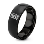 Gifts for New Mom – black tungsten street tire tread ring