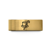 tungsten rings for her – gold tungsten top hat wedding band