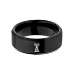 thoughtful presents for her – black tungsten antenna tower wedding band