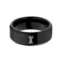 thoughtful presents for her – black tungsten antenna tower wedding band