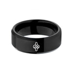 personalized mom presents – black tungsten clove hitch wedding band