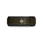 unique tokens for women – gunmetal & black tungsten clove hitch wedding band