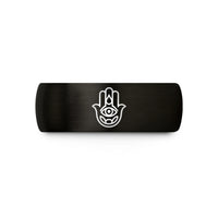 special presents for woman – black & rose gold tungsten hamsa wedding band