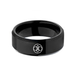 new mom keepsake present – black tungsten trinity knot wedding band