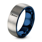 Gifts for New Moms – blue & silver tungsten volumetric pipette ring
