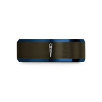 personalized jewelry for mom – gunmetal & blue tungsten volumetric pipette wedding band