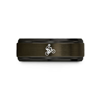 unique presents for women – gunmetal & black tungsten bmx freestyle rider wedding band
