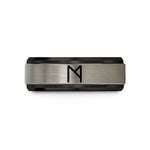 personalized jewelry for moms – black & silver tungsten ehwaz wedding band
