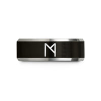 special presents for women – black & gray tungsten ehwaz wedding band