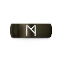 unique presents for her – gunmetal & black tungsten ehwaz wedding band