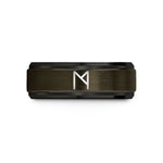 unique presents for her – gunmetal & black tungsten ehwaz wedding band