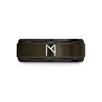 unique presents for her – gunmetal & black tungsten ehwaz wedding band