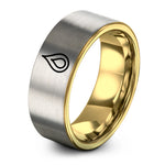 thoughtful presents for parents – gold & gray tungsten memorial flame teardrop ring