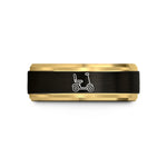 best keepsakes for her – black & gold tungsten mobility scooter wedding band
